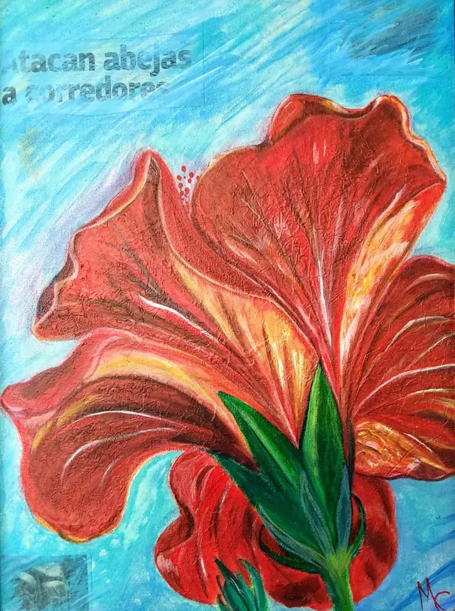 Flor de mi tierra, pintura de Myrna Cleghorn